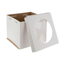 Короб картонный белый STANDARD с окном 300х300х190 мм