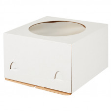 Короб картонный белый с окном COMFORT 300х300х300 мм