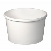Контейнер бумажный круглый для супа без крыш. 300мл D=100мм Выс:65мм Round Bowl цвет Белый OSQ (х450)