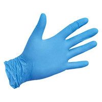 Перчатки смотровые нитриловые неопудр. (10) "Клевер" (S голубой,сиреневый) Китай