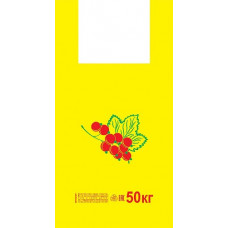 Пакет ПЭ типа "майка" 30+15х55 (19) ПНД (Артпласт) ('Виноград на желтом') Россия