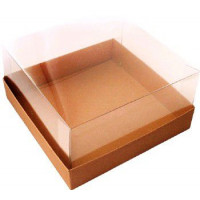 240х240х40 Дно для картонной коробки для торта до 2 кг бур/бур (Fupeco) Россия