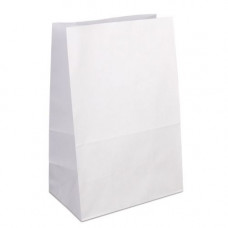Пакет бумажный с прямоугольным дном 80х50х170мм 65г/м2 цвет Белый (х50/600)