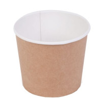 Контейнер бумажный круглый для супа 500мл D=120мм Выс:72мм цвет Крафт/Белый (х500)