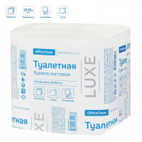 Бумага туалетная листовая OfficeClean Professional (V-сл)(T3), 2-слойная, 250лист/пач, белая (23*10.8см) Россия [упаковка]