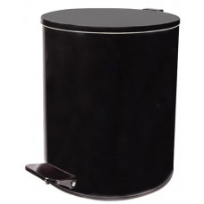 Ведро-контейнер для мусора с педалью УСИЛЕННОЕ, 15 л, кольцо под мешок, черное, оцинкованная сталь Россия
