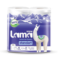Туалетная бумага 2х слойная Snow Lama Standart 4 рулона (х1/12) [упаковка]
