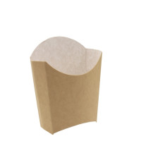 Упаковка для картофеля фри 120г 68х120х120мм FRY Средняя цвет Крафт/Белый Packton (х1000)