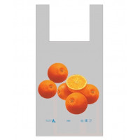 Пакет ПЭ типа "майка" 28+14х55 (37) - ПВД (серый) по 750 (Апельсины) Россия
