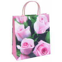 Подарочные пакеты 23x26+10 из мягкого пластика (BAS17 "Розовые розы") Корея, Республика