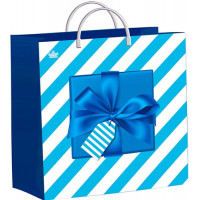 Подарочные пакеты 30x30+10 из мягкого пластика (Тико) (Синяя коробочка) Россия