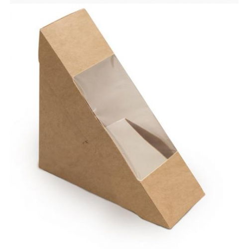 Бумажная упаковка Упаковка для фастфуда 120х120х70мм Коробка под сэндвич-бокс треугольный Россия
