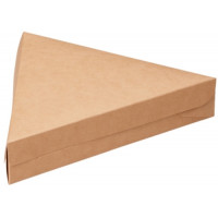 Коробка картонная для пиццы треуг. 220х200х40мм PIE 800 цвет Крафт/Белый OSQ (х600)