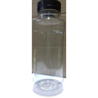 Бутылка ПЭТ с крышкой 0,25л, Д=38мм (х200) (прозрачная с черной кр) Россия