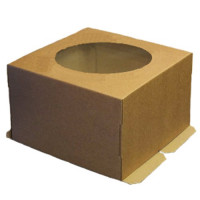 400х400х290 Крышка для картонной коробки для торта бур/бур от 1 до 8 кг (D=15-40см) Россия