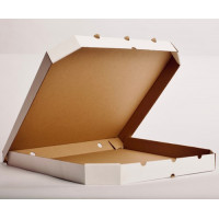 500х500х45мм Коробка под пиццу белая трапеция (целлюлоза) Россия