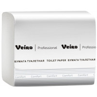 TV201 Бумага туалетная листовая Veiro Professional Comfort (V-сл.) 2-сл., 250лист/пач., белая (21*10.8см) Россия [упаковка]