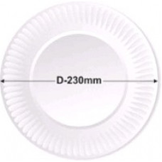 D=230 мм Тарелка белая рифленая ламинированная (Unicolor) (х500) Россия
