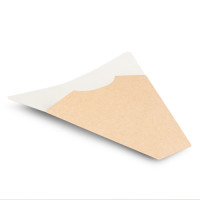 Конус бумажный для блина, вафли 210х197мм Crepe Cone цвет Крафт/Белый OSQ (х600)