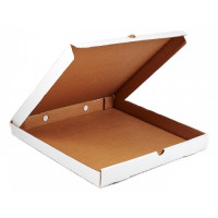 Коробка картонная для пиццы 190х190х40мм профиль Т-22-В гофрокартон КАМ цвет Белый/Бурый (х1/50)