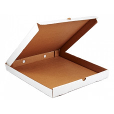 Коробка картонная для пиццы 190х190х40мм профиль Т-22-В гофрокартон КАМ цвет Белый/Бурый (х1/50)