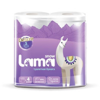 Туалетная бумага 3х слойная Snow Lama 4 рулона (х1/12) [упаковка]