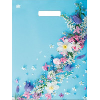 Пакет ПЭ с вырубной ручкой 31х40+6см (60) (Очаровательные цветы) Глянцевый Тико (х50/500)