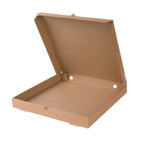 Коробка картонная для пиццы 400х400х40мм профиль Т-21-Е микрогофрокартон КБК цвет Бурый/Бурый (х50)