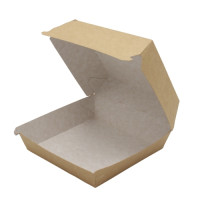 Упаковка для гамбургера 110х110х60мм BURGER Размер M цвет Крафт/Белый Packton (х200)