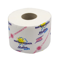Туалетная бумага 1 слойная Melia Soft на втулке (х1/72) [упаковка]
