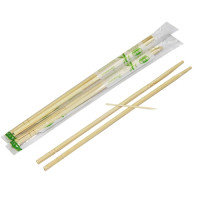 Набор палочки для еды с зубочисткой Дл:200мм Бамбук в индивид. упаковке (х100/2000) Китай