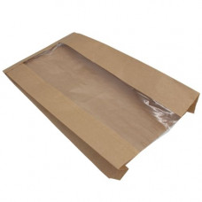 Пакет бумажный с окном 200(100)х60х350мм С перфорацией цвет Крафт Артпласт (х50/800)