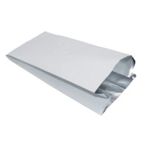 Пакет бумажный с плоским дном 140х95х310мм Фольгированный, без печати цвет Белый Артпласт (х100/1000)