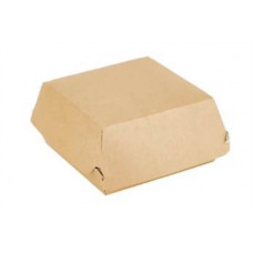 Упаковка для гамбургера 120х120х70мм BURGER Размер L середина 140 цвет Крафт/Белый DoECO (х50/150)