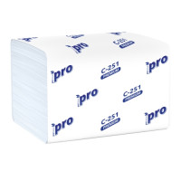 Салфетки бумажные диспенсерные 21х16см PRO Tissue 2х слойные, V сложение, N4, 200 шт. C251 (х1/20) [упаковка]