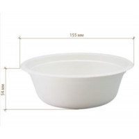Тарелка суповая БИО D=155мм 450мл Сахарный тростник Круглая цвет Белый MS001 (х30/720)