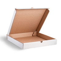Коробка картонная для пиццы 330х330х40мм профиль Т-11-Е микрогофрокартон КАМ цвет Бурый/Бурый (х50)