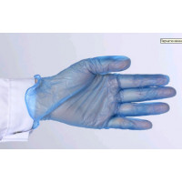 Перчатки смотровые нестерильные неопудр. виниловые (синие) (XL) Россия