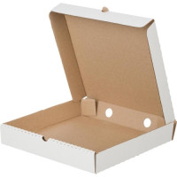Коробка картонная для пиццы 360х360х40мм профиль Т-22-Е микрогофрокартон (КБК) FUPECO цвет Белый/Бурый (х1/50)