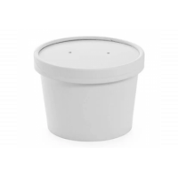 Белая картонная крышка Round Bowl 300-500 White lid