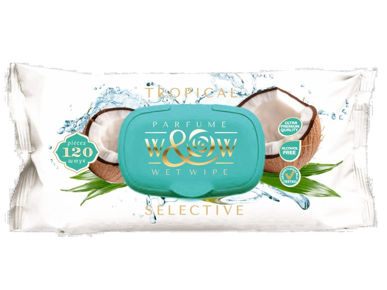 Парфюмированные влажные салфетки "W&W" Tropical 120 шт.