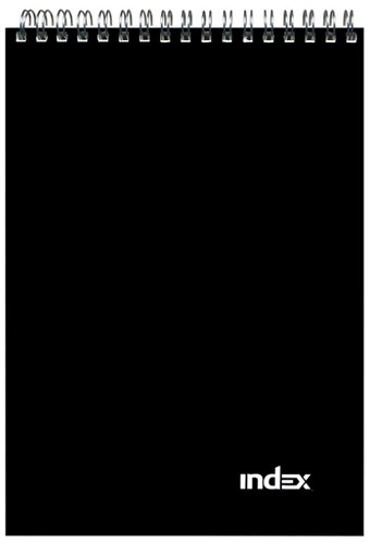 Блокнот INDEX, серия Office classic, черный, на гребне, кл., ламиниров. обл., ф. А5, 60 л. Россия