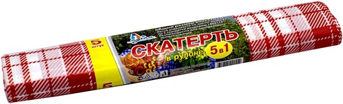 Скатерти 110 см х 9 м (35) п/э Артпласт (клетка красная) Россия