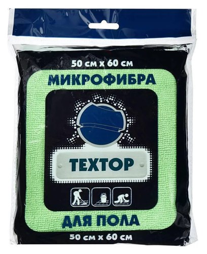 Тряпка для пола 50х60см 260г/м ТЕКСТОП микрофибра (оверлок)