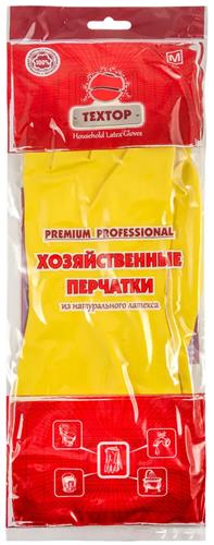 ТЕКСТОП Перчатки хозяйственные латекс. (пара) professional Premium (х120) (размер M) Китай