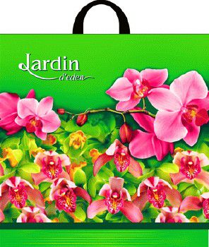 Пакет ПЭ с петлевой ручкой 44х44+6 (70) Интерпак (Райский сад) Россия