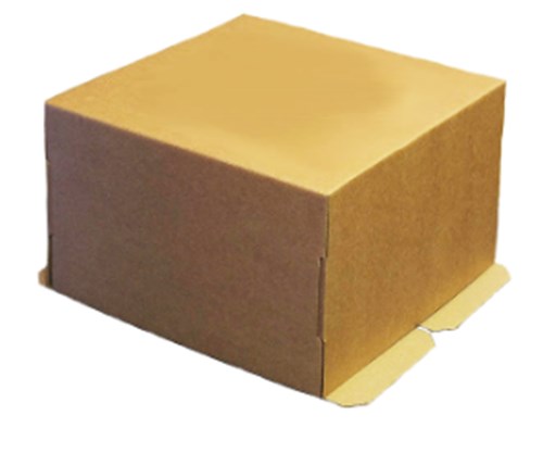 400х400х220 Крышка для картонной коробки для торта бур/бур от 1 до 8 кг (D=15-40см) Россия