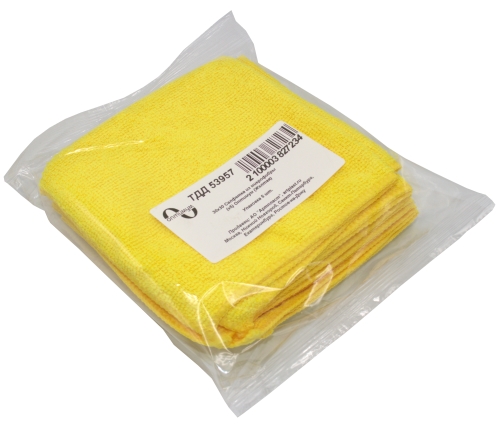 30х30 Салфетка из микрофибры (х5 шт) Оптимум (Желтая) Россия